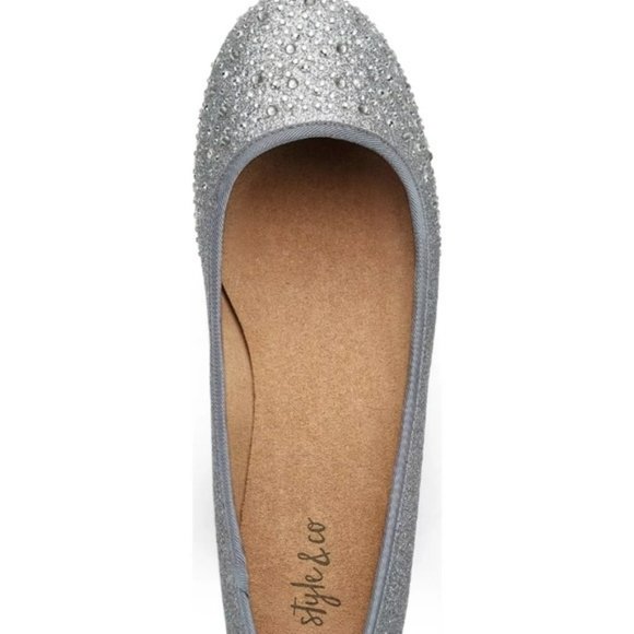 Style & Co Angelynn Flats Pewter -8 WIDE - Picture 4 of 8